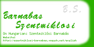 barnabas szentmiklosi business card
