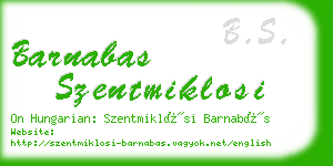 barnabas szentmiklosi business card